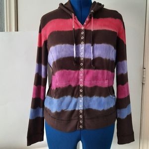 Womens light weight knife hoodie tie dyed